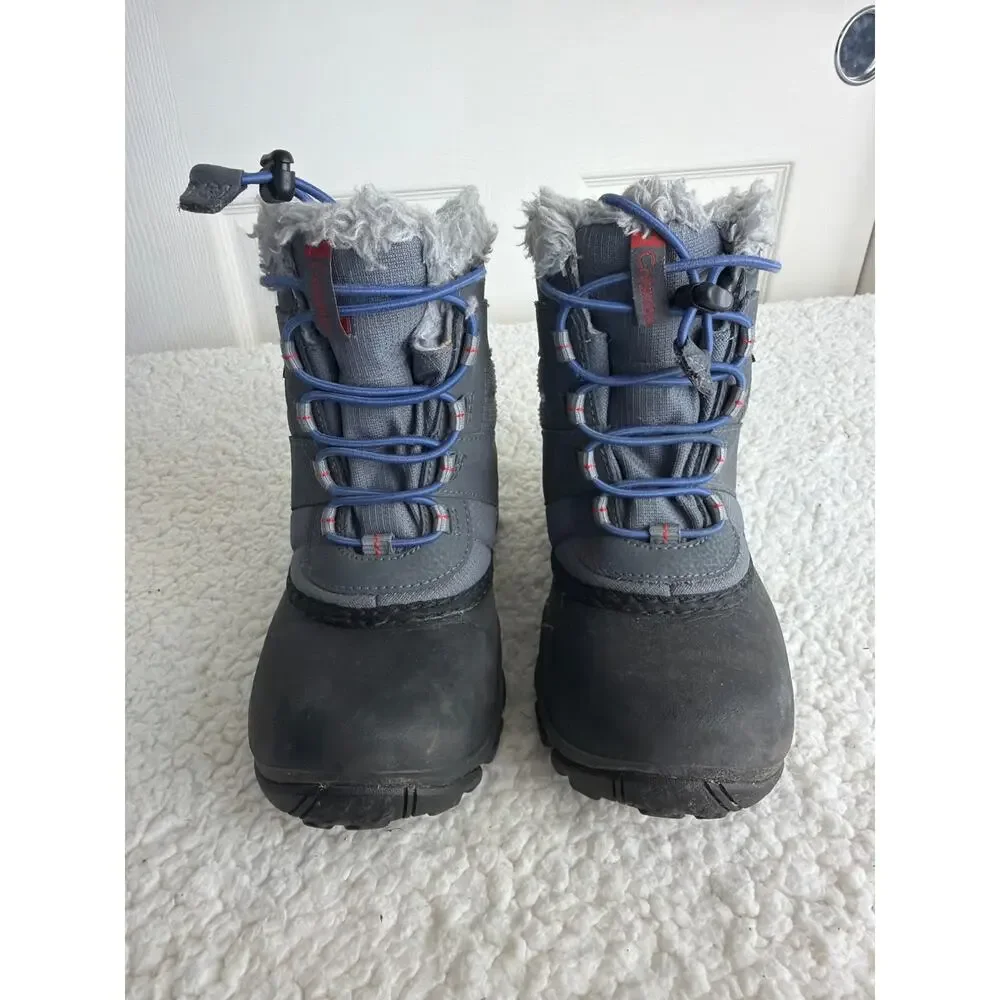 Columbia Girls Waterproof Boots Size 1 Insulated Snow Winter Rope Tow‎